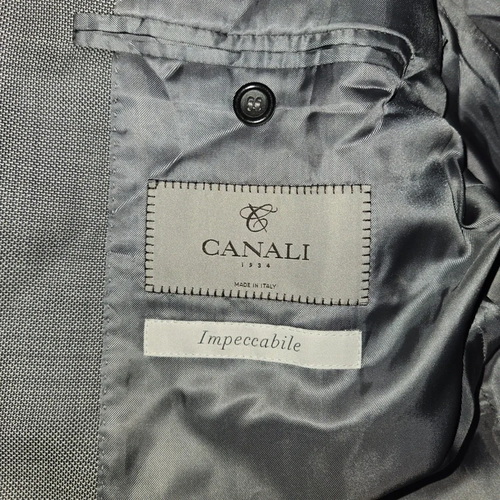 Canali Impeccabile Grey Wool Blazer Sport Coat Mens 58 R IT 48 R Made in Italy - Picture 4 of 12